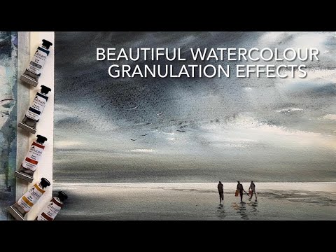 JUST 5 COLOURS GRANULATION Techniques STORM CLOUDS Loose Watercolour Landscape Painting Watercolor 