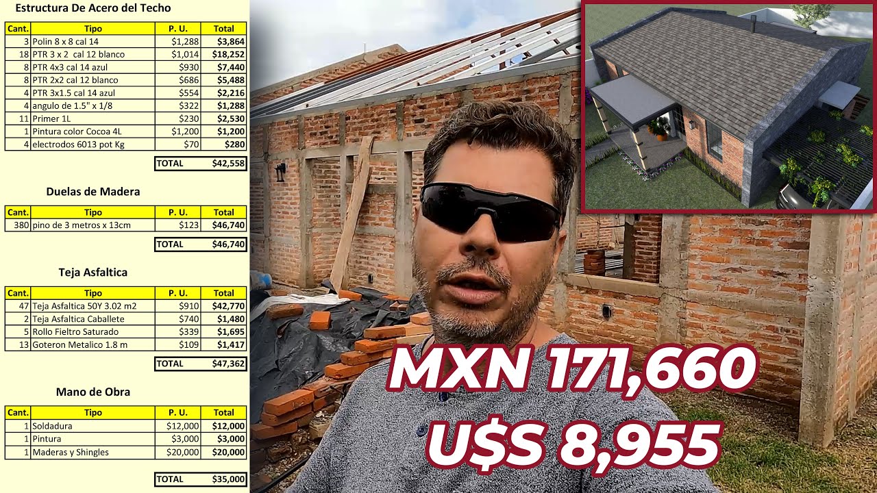 Cuanto Cuesta El Techo de Mi Casa - 132 m² - Estructura de Acero, Duelas de Pino y Teja Asfaltica