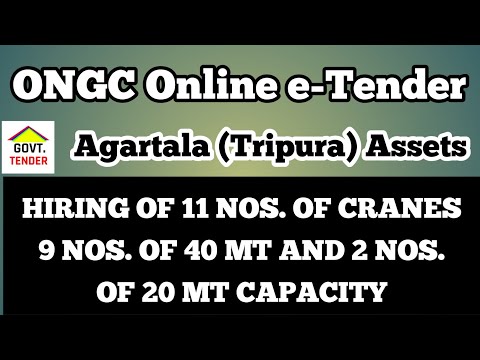 ONGC E-Procrument#ongc online tender tripura assets#hiring of 11 no of crane for a period of 3 years