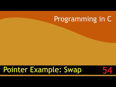 54 Pointers Example: Swap [Programming in C EST 102]