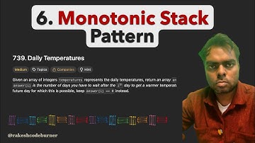6. Monotonic Stack Pattern | DSA | Leetcode 739. Daily Temperatures