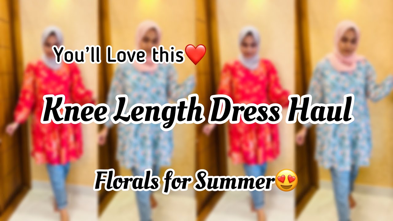 Floral Knee Length Dress | Knee length dress Haul | Sassafras ...