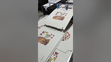 Automatic colored single pass direct printing on pizza box