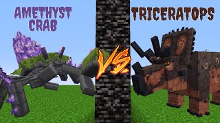 Amethyst Crab VS Triceratops (Dawn Era) / Minecraft Mob Battle