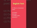 Who is a movement poet | English aptitude question test | #shorts #english #test #gk