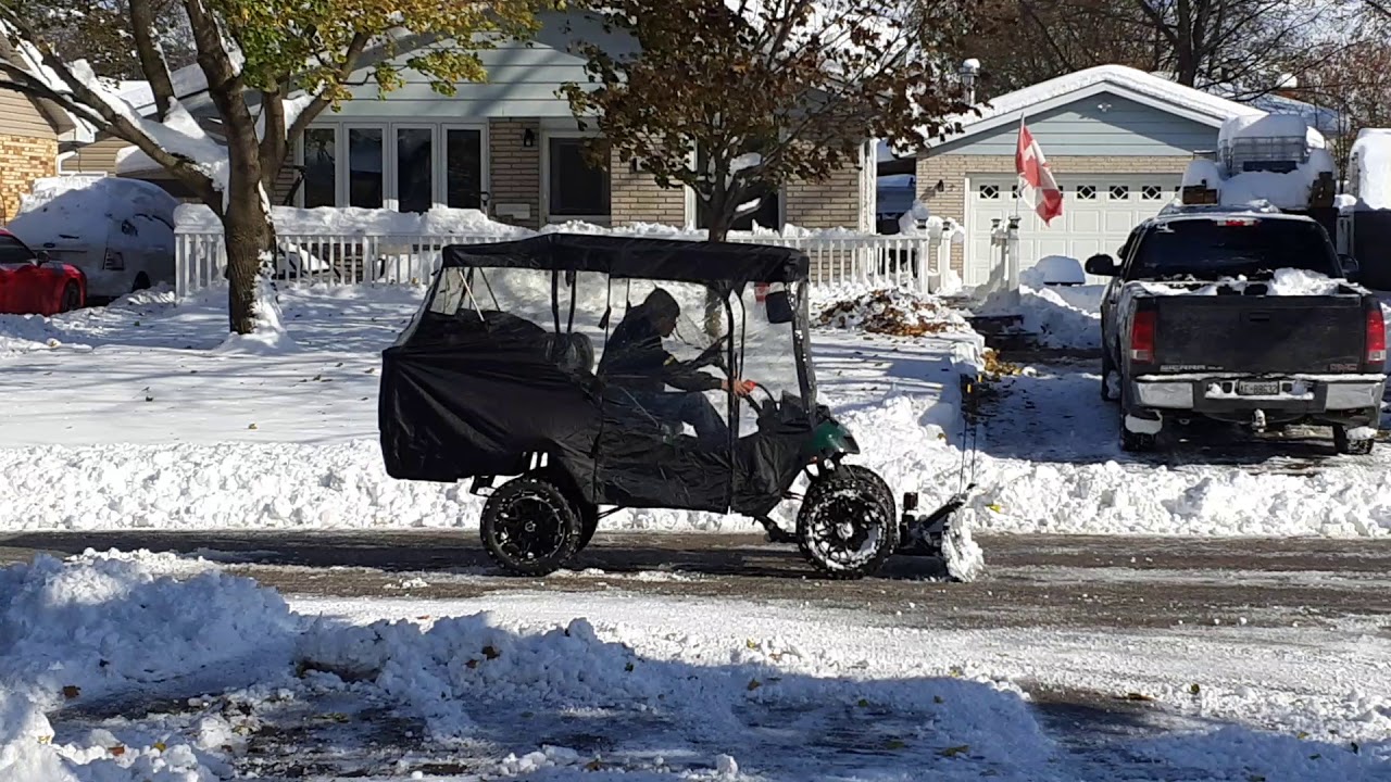 Golf cart snow plow 2019 YouTube