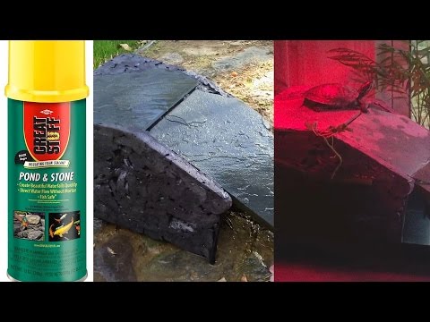 DIY $8 Aquarium Turtle Basking Platform Dock Cave AllinOne Area, Great Stuff Pond & Stone Spray Foam