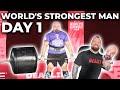 WSM DAY 1 QUALIFIERS FARMERS & DEADLIFT | EDDIE HALL