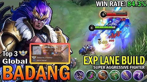 BADANG TOP GLOBAL GAMEPLAY | EXP LANE BUILD, SUPER AGGRESSIVE FIGHTER | MOBILE LEGENDS