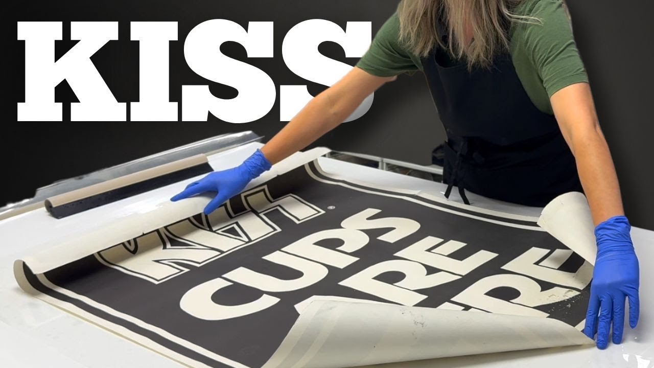 Paper Backing a Vintage Kiss Poster
