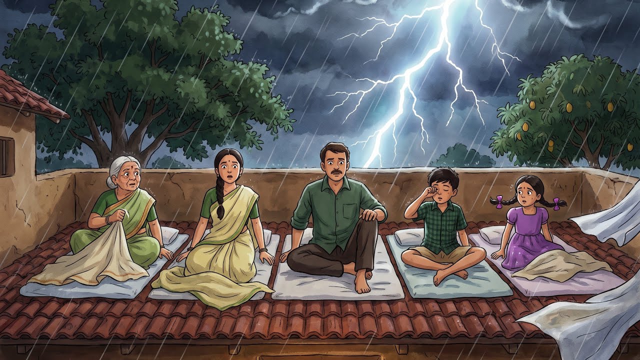 बस की छत, नानी का आना, बारिश, आंधी और बाढ़ 🌧️ | 90s Nostalgia Ghibli Style