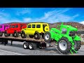 Flatbed Truck Mcqueen | Transportation with Truck - Pothole vs Car #29 - BeamNG.Drive