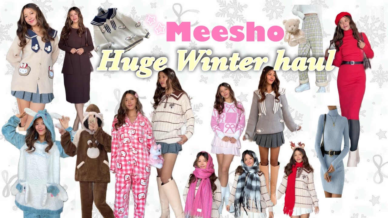 Огромная зимняя подборка покупок от Meesho || теплые платья, свитера, пижамные комплекты, шарфы, ...
