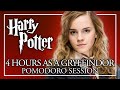 🦁4 HOURS AS A GRYFFINDOR🦁 Harry Potter Pomodoro Session - Hogwarts Ambience Hermione Study ASMR