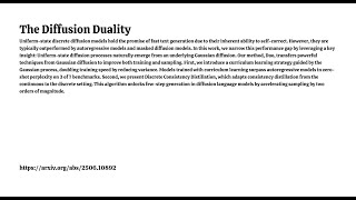 The Diffusion Duality
