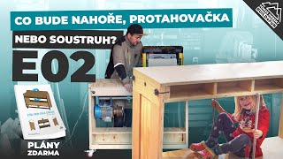 Co bude nahoře, protahovačka nebo soustruh? E02 | Otočný stůl pro dva stroje | PLÁNY ZDARMA | DW733