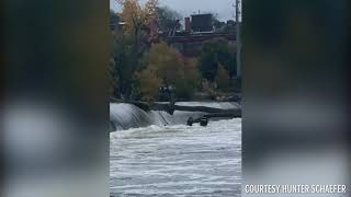 Fishing boat with two people onboard capsizes in Grand River