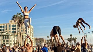 video thumbnail for: Fun People at Original Muscle Beach (OMB) ~ Santa Monica ~ Part 4
