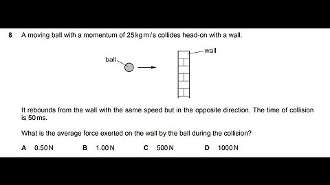 Cambridge IGCSE Physics Oct Nov 2018 - Momentum - 0625/21/O/N/18 Q8