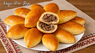 картинка: 🔥🥟 Домашние ПИРОЖКИ С МЯСОМ в духовке Секрет мягкого и воздушного теста на молоке Люда Изи Кук еда