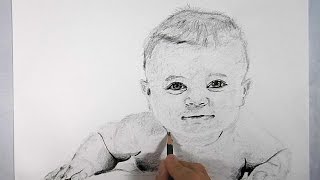 Cómo dibujar un retrato de bebé a lápiz - speed drawing - baby portrait -  thptnganamst.edu.vn