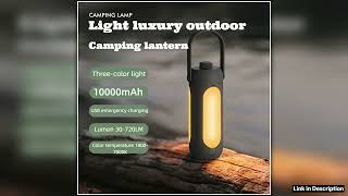 Multifunctional Camping Lantern Power Bank 10000mAh USBC Rechargeable 3 Color Stepless Dimming Fold