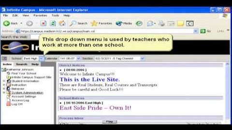 Infinite Campus Basic Navigation
