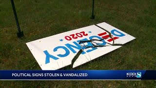 Police investigate political yard signs stolen, vandalized