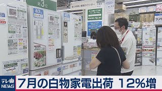 ７月の白物家電出荷12％増 ２ヵ月連続のプラス（2020年8月25日）