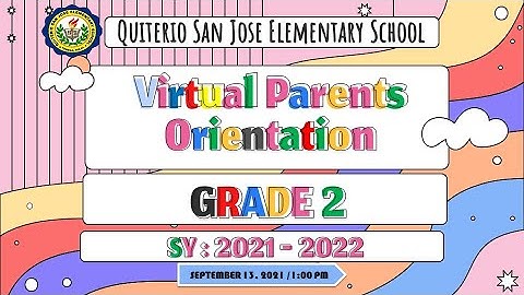 MODULAR DISTANCE LEARNING 5PS GRADE 2  VIRTUAL PARENTS ORIENTATION