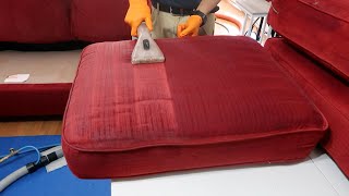 Satisfying upholstery cleaning with a SUPER DIRTY water dump
