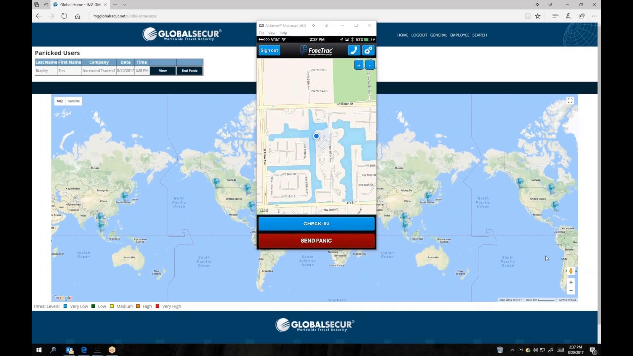 FoneTrac Travel Security App: How to Use the Panic Button