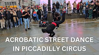 Acrobatic Street Dance In Piccadilly Circus 4k