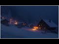 Ambiance de blizzard glaciale dans les montagnes scandinavespoudre de neige glaciale