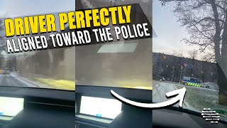 Driver Lost Traction, Started Sliding and Turned Around Just to Be Perfectly Aligned Toward the Poli