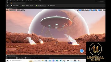 My Unreal Engine 5 homework in 29days：UFO animation and planet  !我学习虚幻五第29天完成的作业----我设计的星际场景