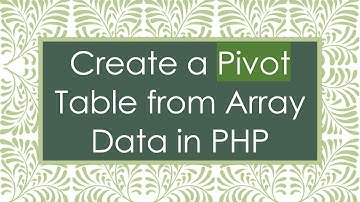 Create a Pivot Table from Array Data in PHP