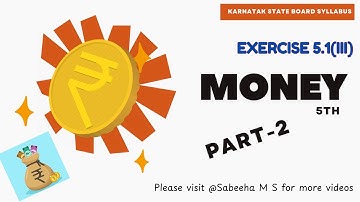 Money | Exercise 5.1(III)  || Chapter 5 || Maths | Part-2