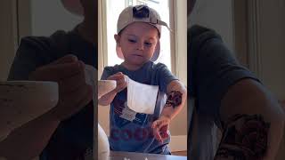 Boy’s Cute Expression After Using a Tattoo Sticker for Kids