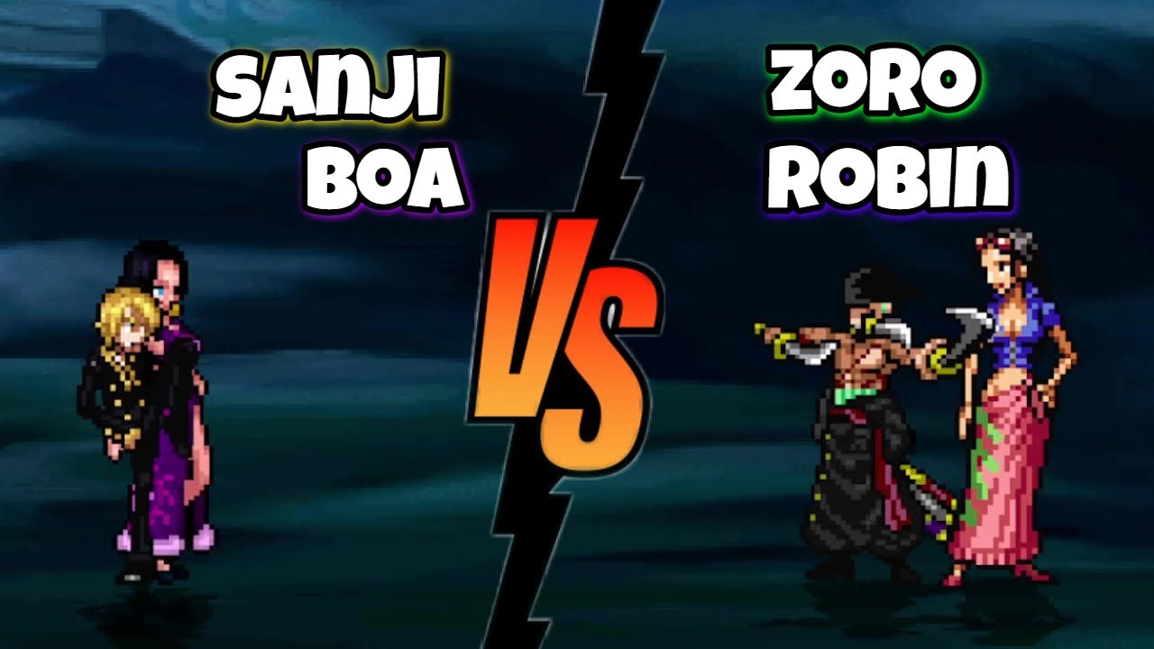 Sanji and Boa Vs Zoro and Robin one piece fights / mugen - YouTube