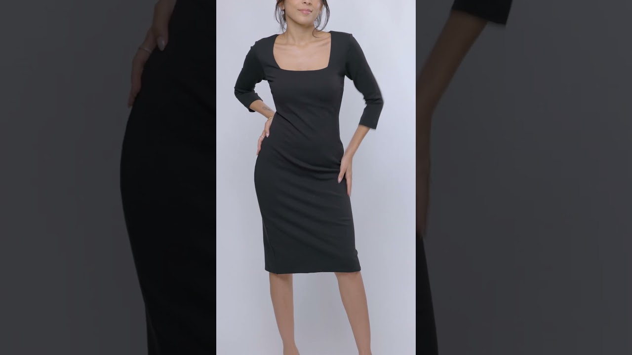 knee length dresses for ladies It's In The Air Light Blue 3/4 Sleeve Midi Dress – Shop the Mint main image 1