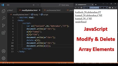 JavaScript Modify & Delete Array Elements | JavaScript Tutorial in Hindi Part 38