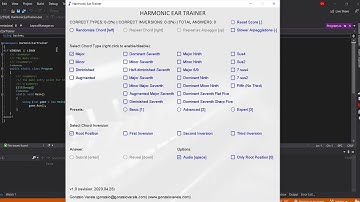 My first MonoGame/C# Application - "Harmonic Ear Trainer" (demo and code walkthrough)