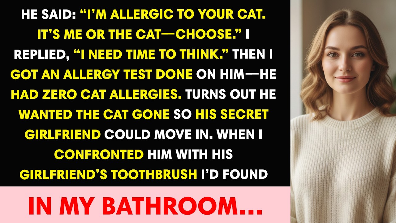 He said: “I’m allergic to your cat. It’s me or the cat—choose.” I replied, “I need time to think.”