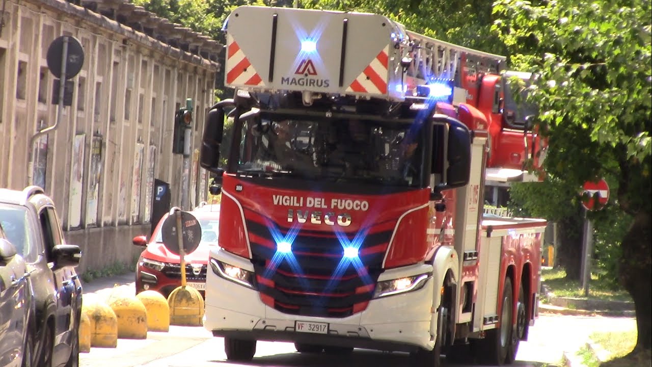 PARTENZA NUOVA AUTOSCALA S-WAY VVF SESTO IN SIRENA + APS VVF SESTO IN SIRENA