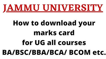 How to download??your marksheet// Both for  CBCS and non CBCS ||Jammu university