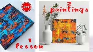 How to paint an abstract painting DIY acrylic paint canvas