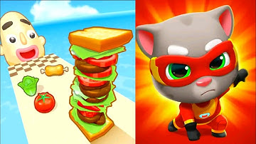 Sandwich Runner Vs Talking Tom Hero dash|  Android ios gameplay | New Big Update