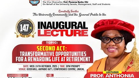 LIVE NOW 🎙 | 147th Inaugural Lecture | Prof. Anthonia Emmanuel Inaja | University of Calabar