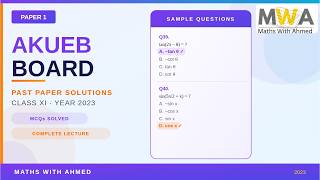AKUEB CLASS 11 MATHEMATICS PAPER 2023 | PAPER 1| COMPLETE SOLUTION